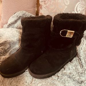 Guess Black Suede Ankle Boots 6.5 M